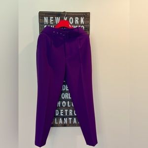 Zara Purple Belted High Waisted Ankle Pants